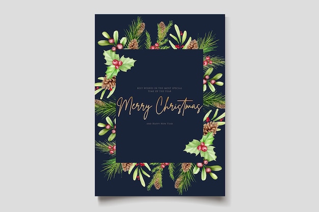 Free vector hand drawn watercolor christmas floral and leaves