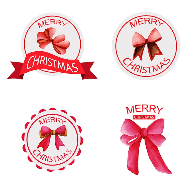 Free vector hand drawn watercolor christmas logo designs