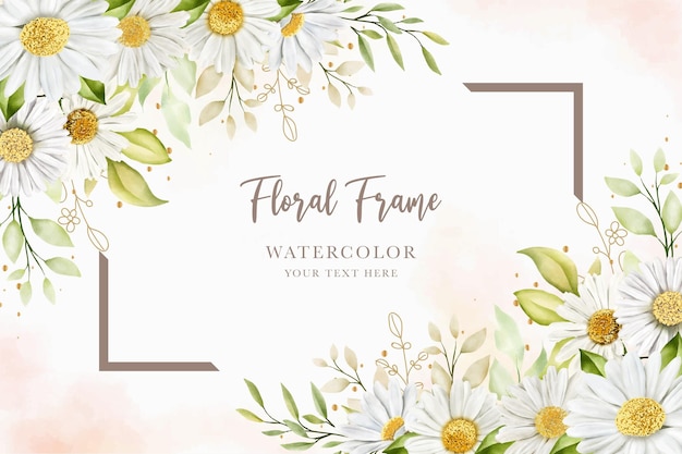 Hand Drawn Watercolor Daisy Flower Background Design