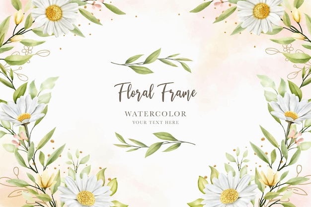 Hand Drawn Watercolor Daisy Flower Background Design