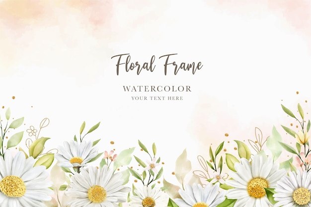hand drawn watercolor daisy flower background design