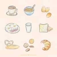 Free vector hand drawn watercolor delicious breakfast