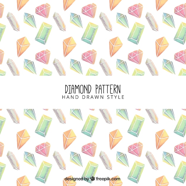 Free vector hand drawn watercolor diamond patterns