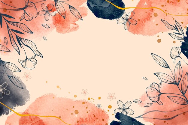 Hand drawn watercolor floral background