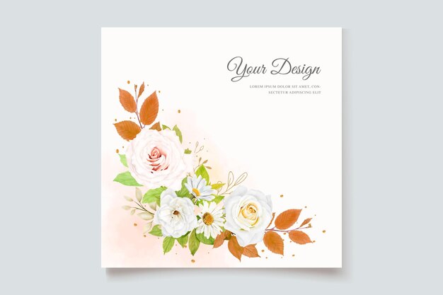 Hand drawn watercolor floral border and frame background design