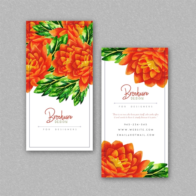 Hand Drawn Watercolor Floral Brochure Designs