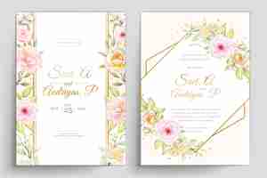 Free vector hand drawn watercolor floral card set