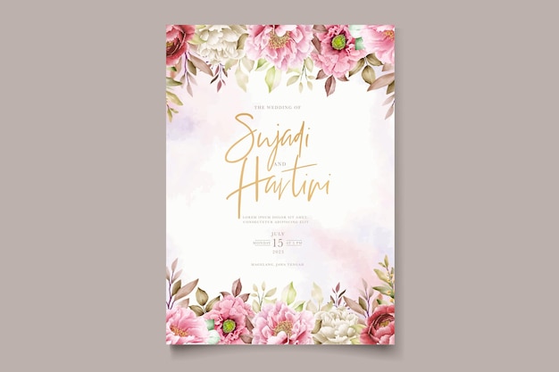 hand drawn watercolor floral and leaves background frame design