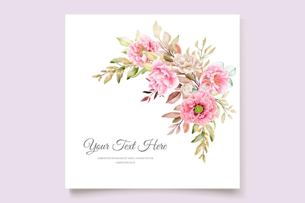 Hand drawn watercolor floral and leaves background frame design