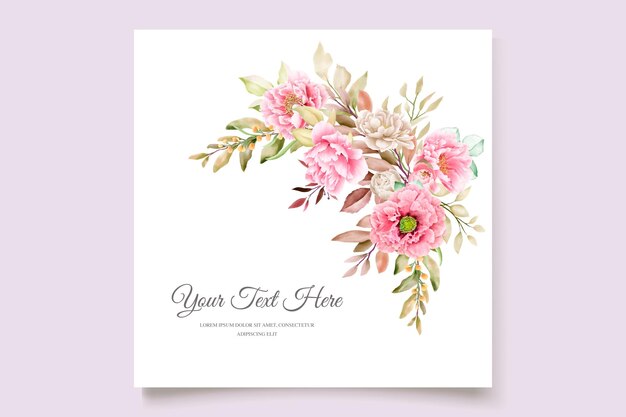 hand drawn watercolor floral and leaves background frame design