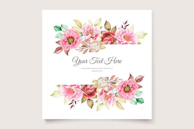 Free vector hand drawn watercolor floral and leaves background frame design