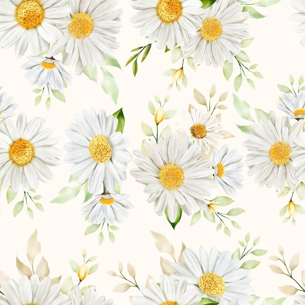 hand drawn watercolor floral seamless pattern