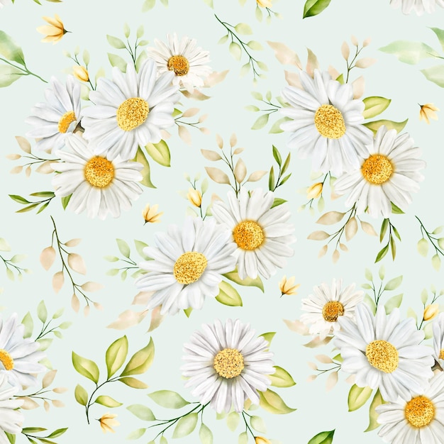 hand drawn watercolor floral seamless pattern