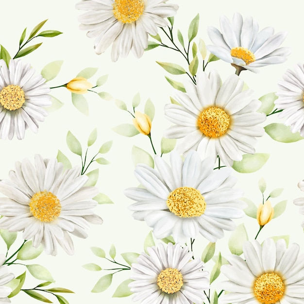 Hand drawn watercolor floral seamless pattern