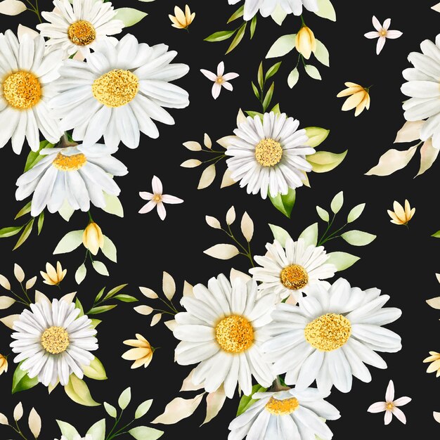 hand drawn watercolor floral seamless pattern