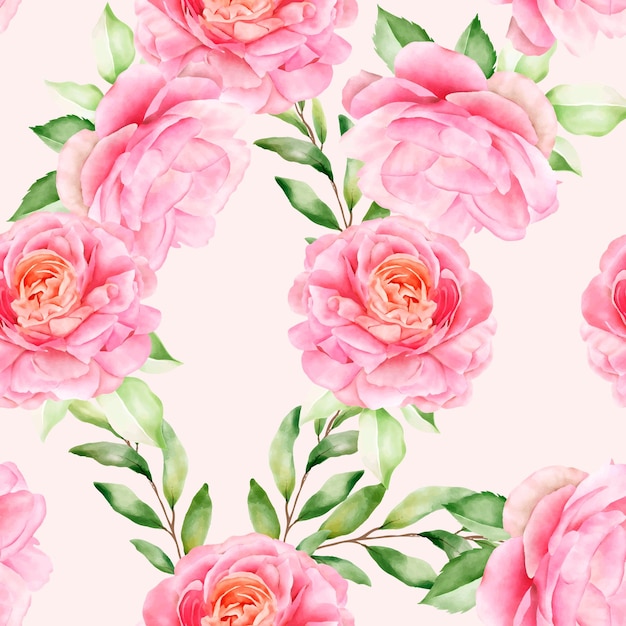 Hand drawn watercolor floral seamless pattern