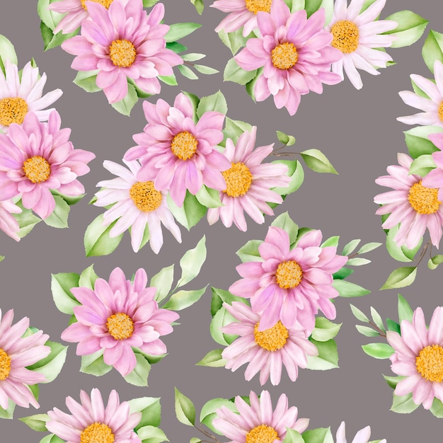 hand drawn watercolor floral seamless pattern