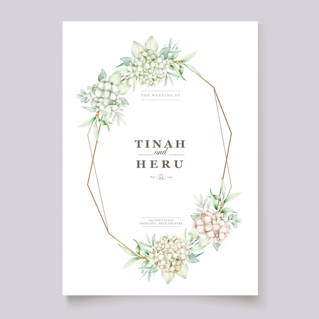 Free vector hand drawn watercolor floral wedding invitation card template