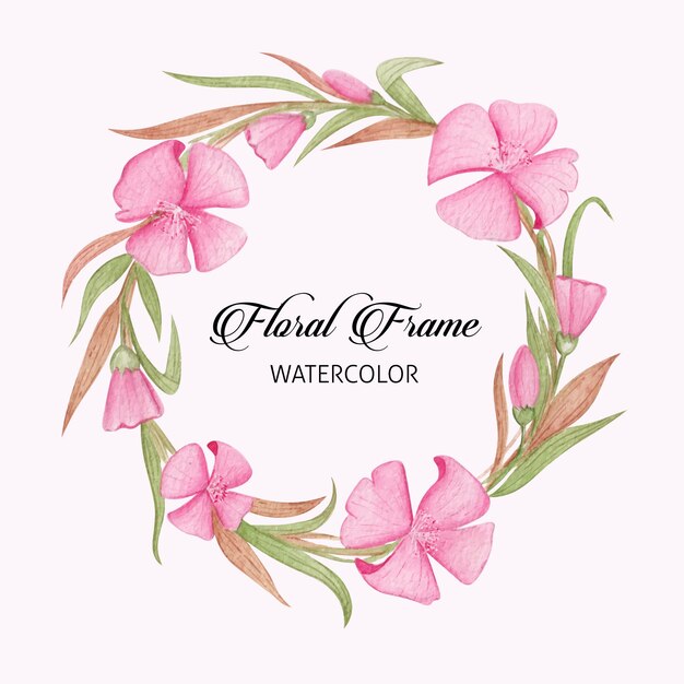 Hand drawn watercolor floral wreath design