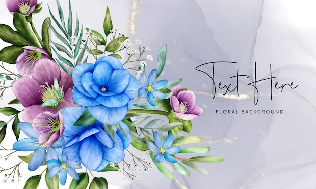 Free vector hand drawn watercolor flowers and leaves background