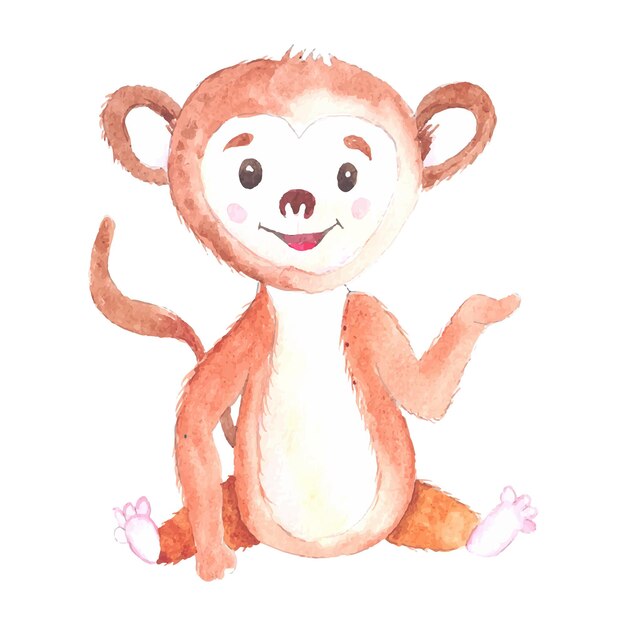 赤ちゃんチンパンジーのイラスト プレミアムベクター
