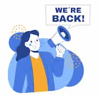 Free vector hand drawn we are back illustration