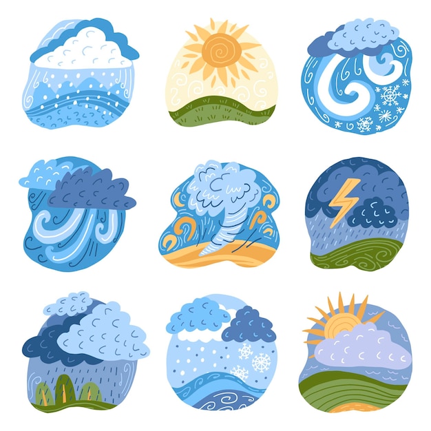 Free vector hand drawn weather effects