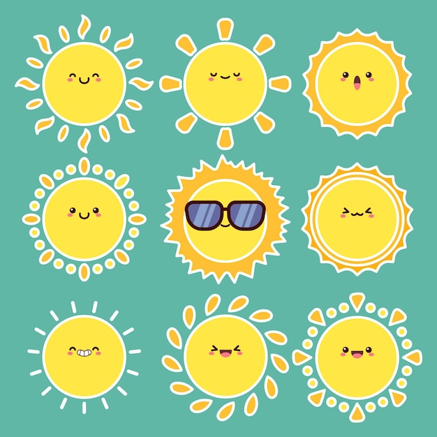 Free vector hand drawn weather elements collection