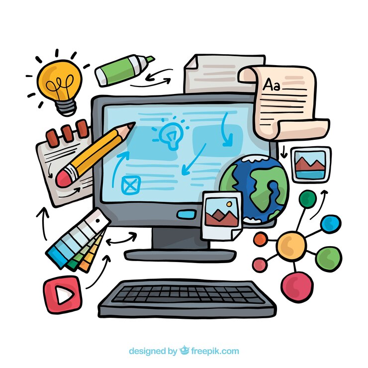 Free Vector hand drawn web design concept