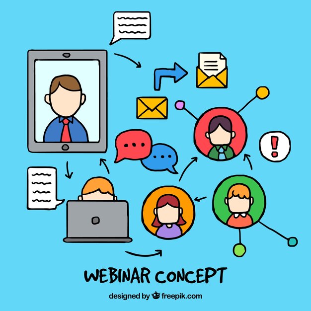 Hand drawn webinar concept design