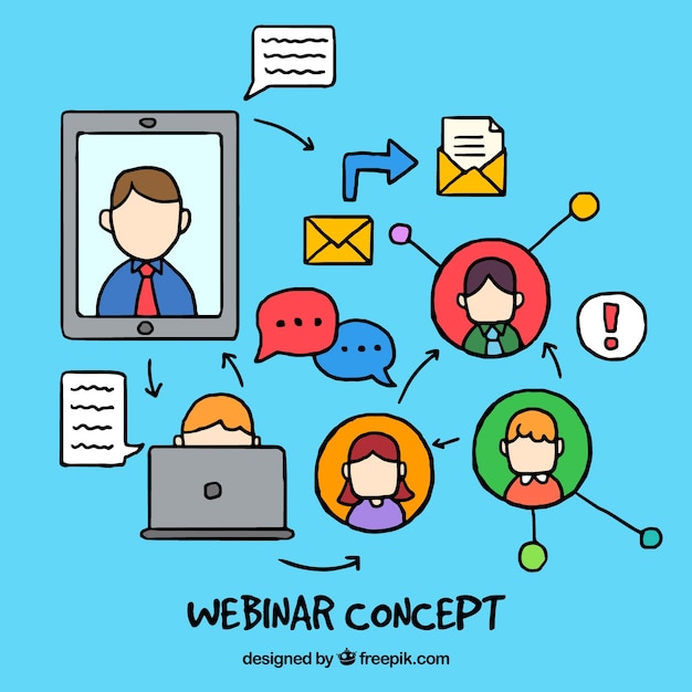 Hand drawn webinar concept design