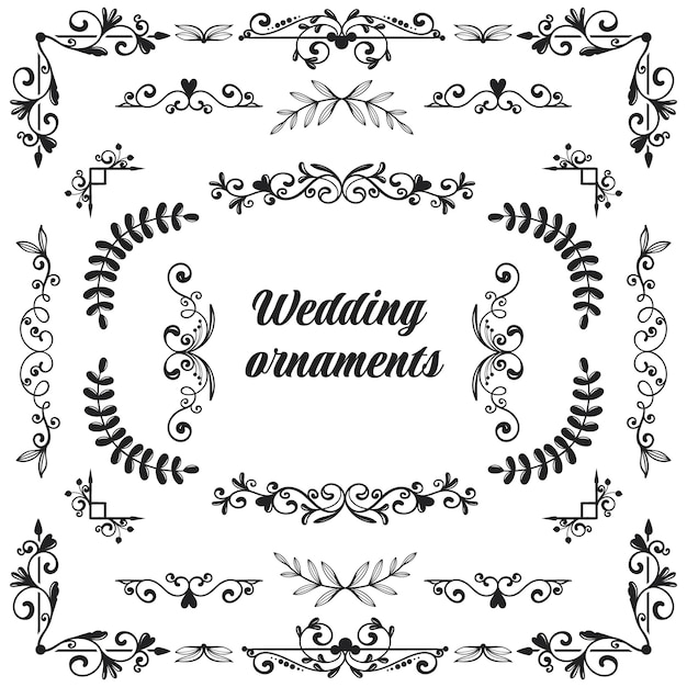 Free vector hand drawn wedding album ornaments