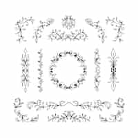 Free vector hand drawn wedding album ornaments