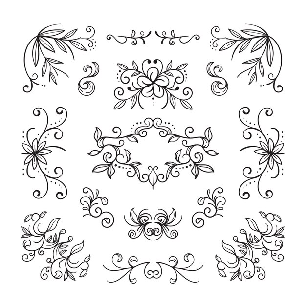 hand drawn wedding album ornaments