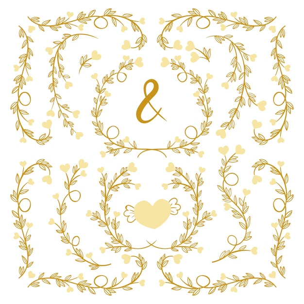 Free vector hand drawn wedding album ornaments