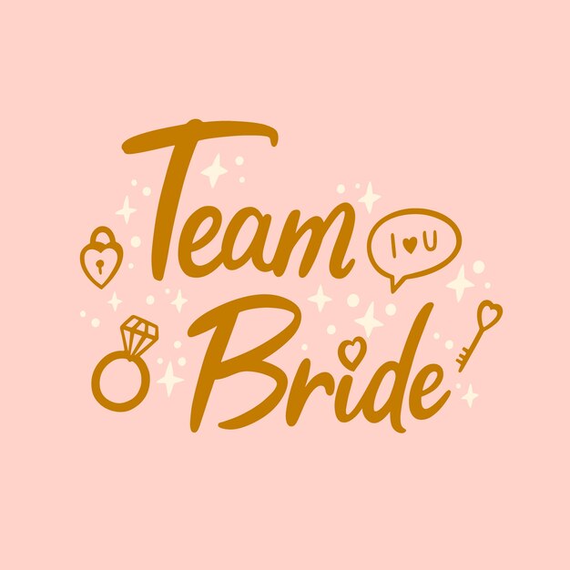 Hand drawn wedding bachelorette lettering