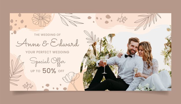 hand drawn wedding banner