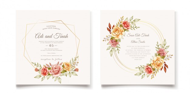 Hand drawn wedding card template