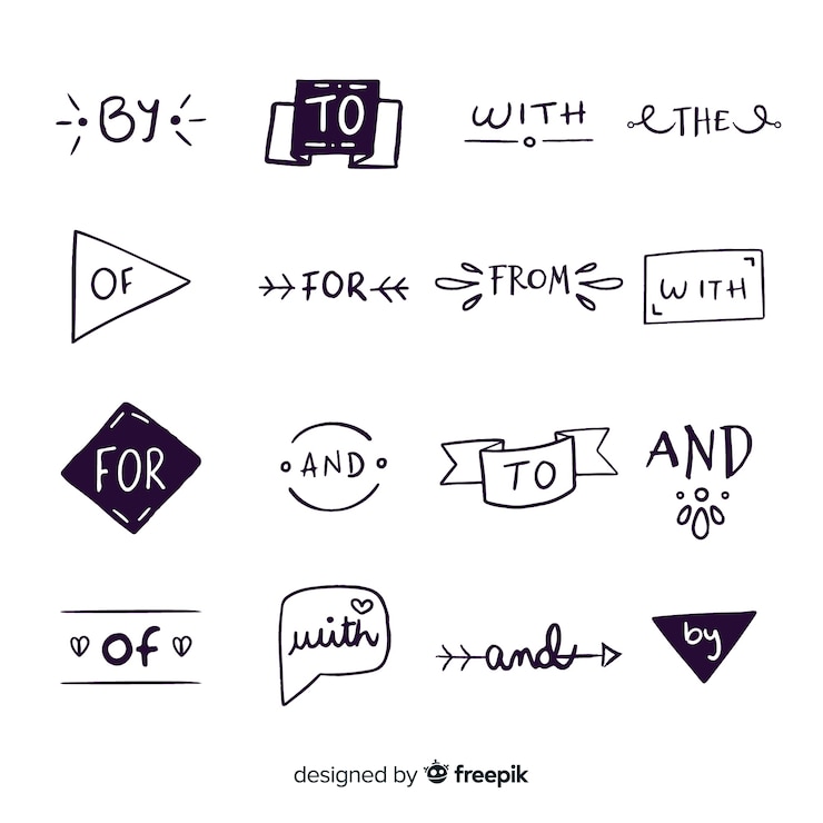 Free Vector hand drawn wedding catchword collection