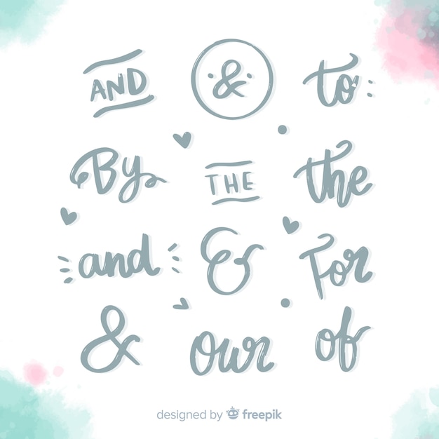 Free vector hand drawn wedding catchword collection