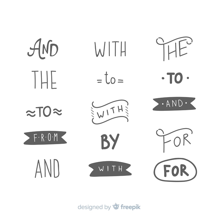 Free Vector hand drawn wedding catchword collection