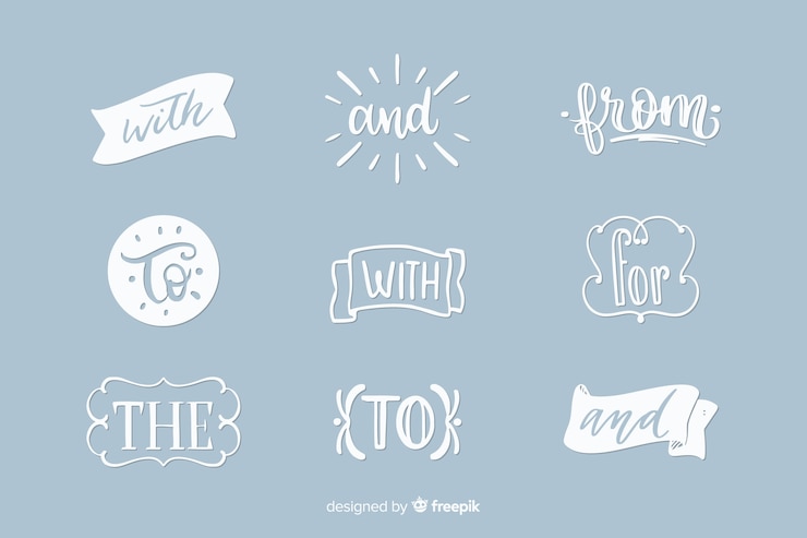 Free Vector hand drawn wedding catchword collection