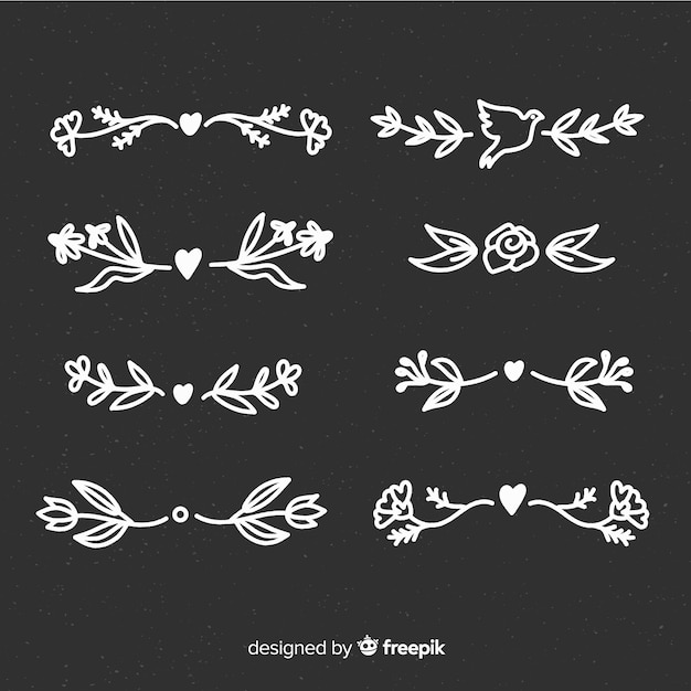 Free vector hand drawn wedding catchword collection