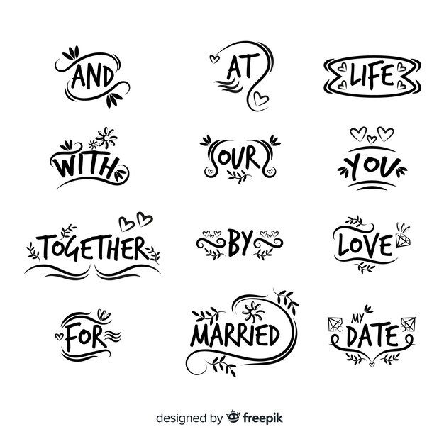 Hand drawn wedding catchword