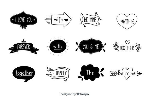 Hand drawn wedding catchword