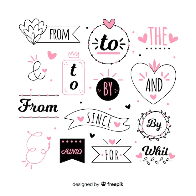 Free vector hand drawn wedding catchword