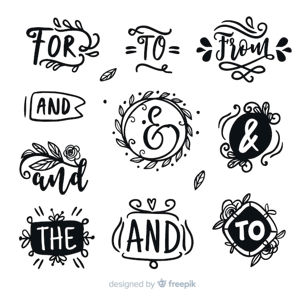 Free vector hand drawn wedding catchword