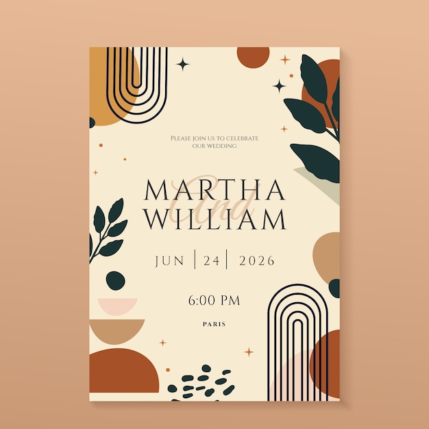 Free vector hand drawn wedding  celebration invitation