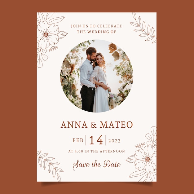 hand drawn wedding celebration poster template