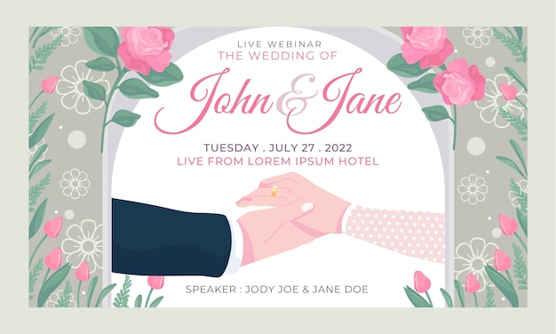 Hand drawn wedding celebration webinar